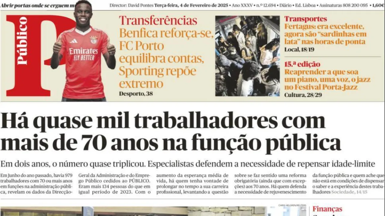 Função Pública? Mil com 70 anos; Violador já tem saídas