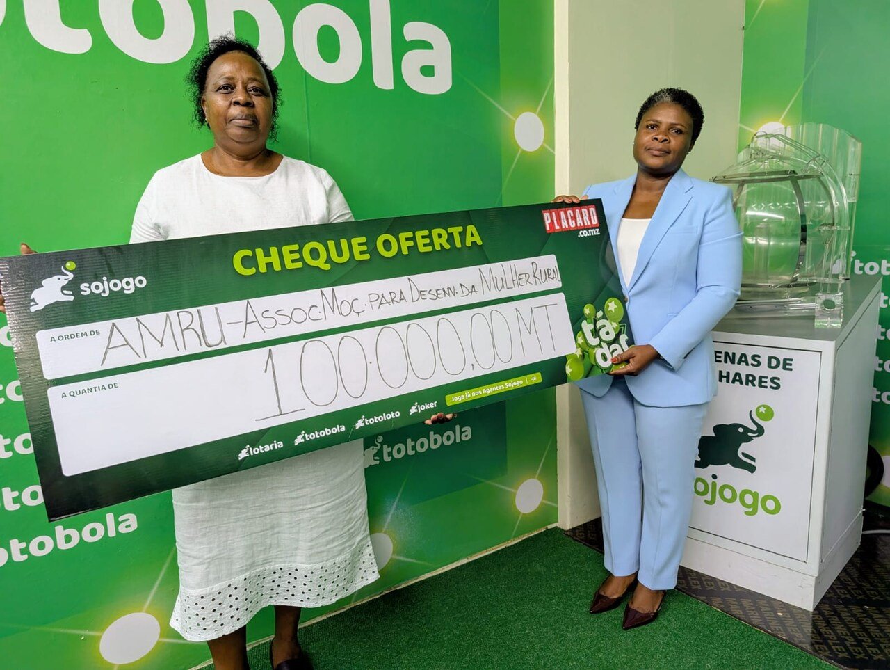 SOJOGO Doa 100 Mil Meticais Para Desenvolvimento da Mulher